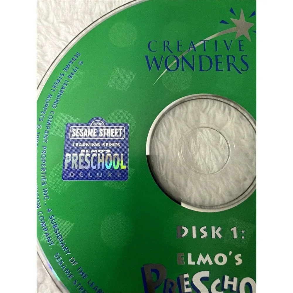 Sesame Street Elmo's Preschool & Toddlers Deluxe 4 PC CD ROM HTF Creative Wonder